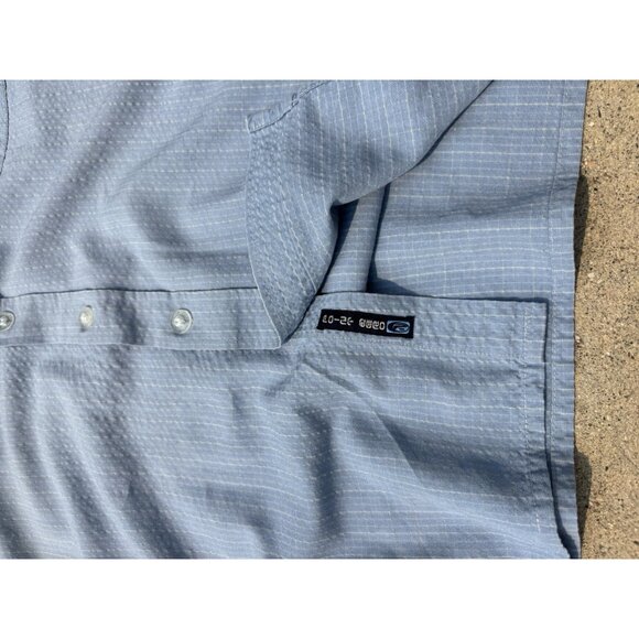 Cropped Point Zero Surfer Skater Button Up Short sleeve Shirt Blue - Picture 6 of 8